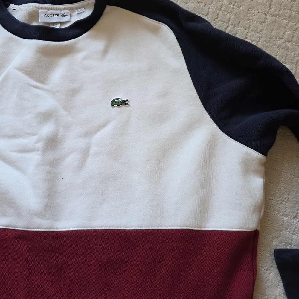 Lacoste Men's Crewneck Sweater - Navy, White, Red